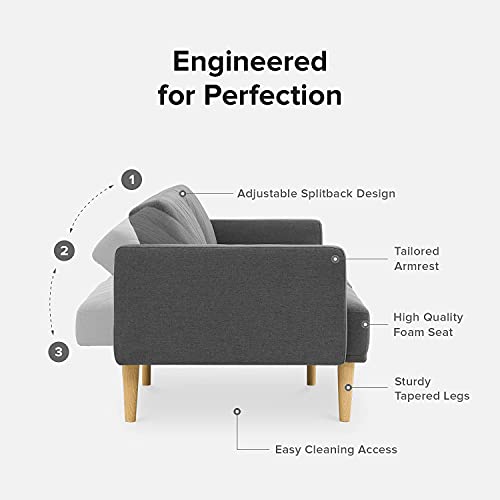 Mopio Chloe Convertible Sofa Bed in Dark Gray