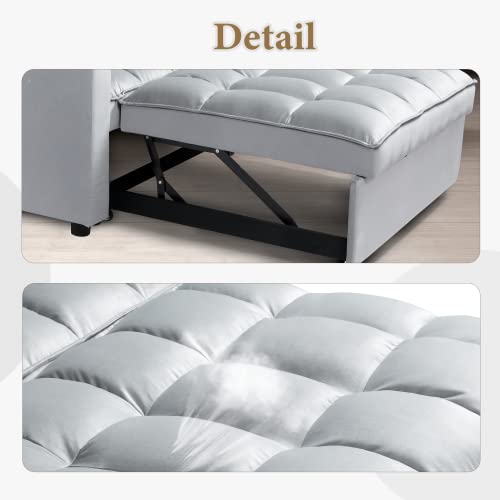 Versatile Velvet Sofa Bed with Hidden Table
