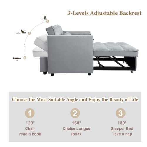 Versatile Velvet Sofa Bed with Hidden Table