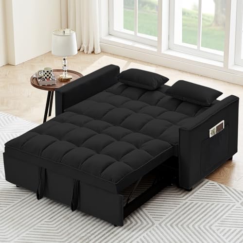 Calabash 55" Convertible Sleeper Sofa with Pillows
