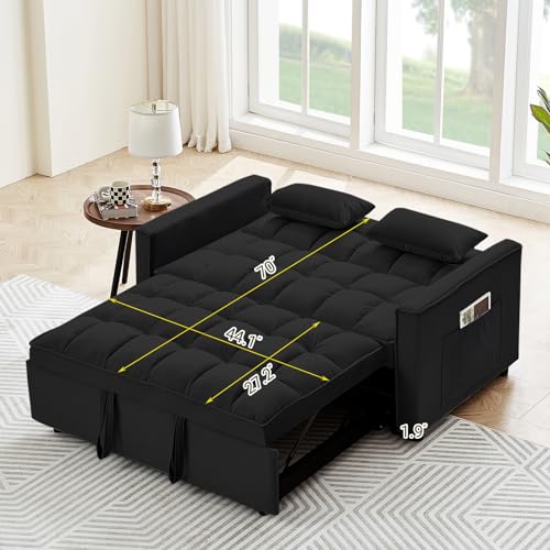 Calabash 55" Convertible Sleeper Sofa with Pillows
