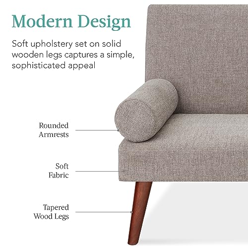 Gray Upholstered Convertible Futon Sofa Bed