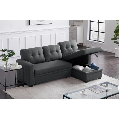 Contemporary Reversible Sleeper Sofa with Storage Chaise