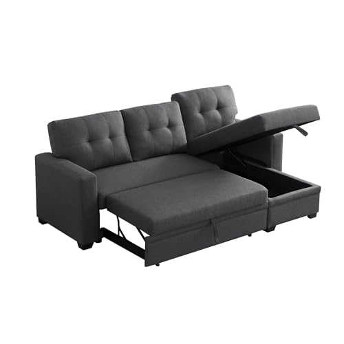 Contemporary Reversible Sleeper Sofa with Storage Chaise