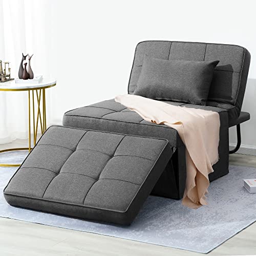 Dark Grey 4-in-1 Convertible Sofa Bed