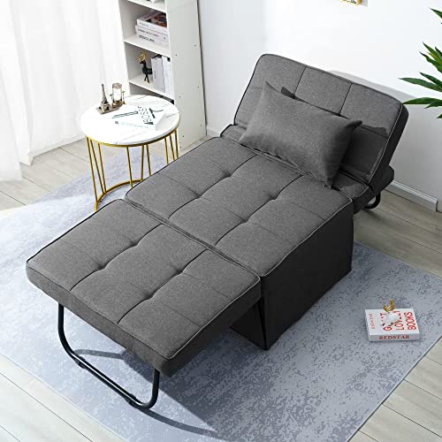 Dark Grey 4-in-1 Convertible Sofa Bed
