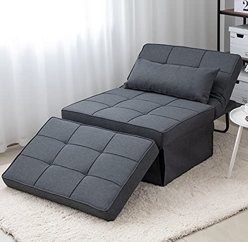 Dark Grey 4-in-1 Convertible Sofa Bed
