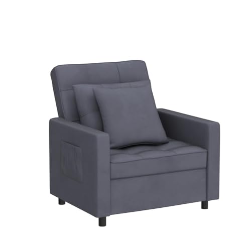 3-in-1 Convertible Chair Bed in Dark Gray