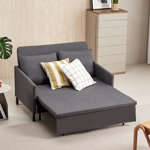 3-in-1 Convertible Sleeper Sofa Bed in Dark Gray