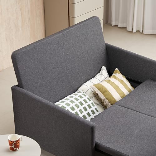 3-in-1 Convertible Sleeper Sofa Bed in Dark Gray