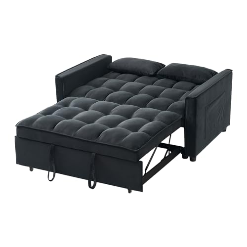 Convertible Sofa Bed with Reclining Backrest & Storage