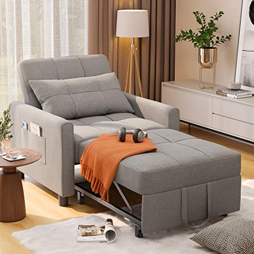 3-in-1 Adjustable Sofa Bed in Modern Grey