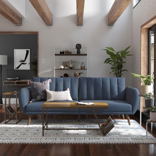 Novogratz Brittany Convertible Sofa in Navy Blue