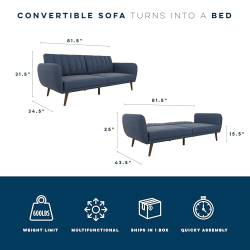 Novogratz Brittany Convertible Sofa in Navy Blue