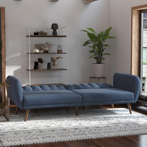 Novogratz Brittany Convertible Sofa in Navy Blue