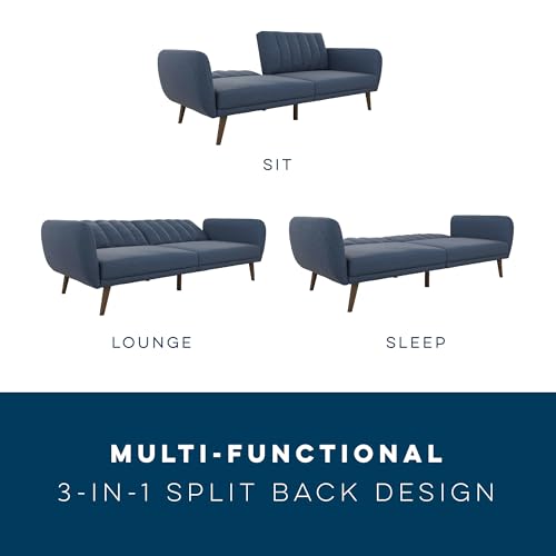 Novogratz Brittany Convertible Sofa in Navy Blue