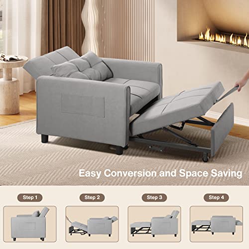 3-in-1 Adjustable Sofa Bed in Modern Grey