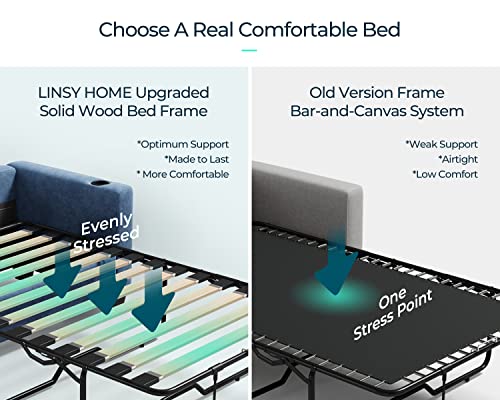 LINSY HOME Convertible Sofa Bed with Memory Foam