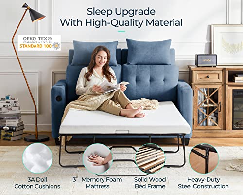 LINSY HOME Convertible Sofa Bed with Memory Foam