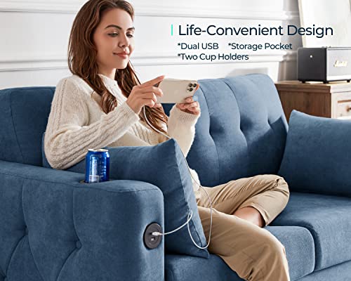 LINSY HOME Convertible Sofa Bed with Memory Foam