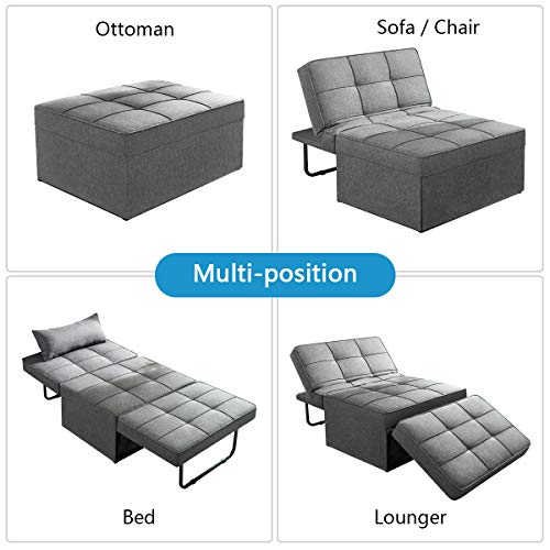Vonanda 4-in-1 Convertible Sofa Bed - Dark Gray