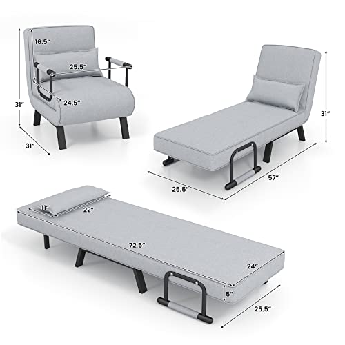 Giantex 4-in-1 Convertible Sofa Bed - Gray
