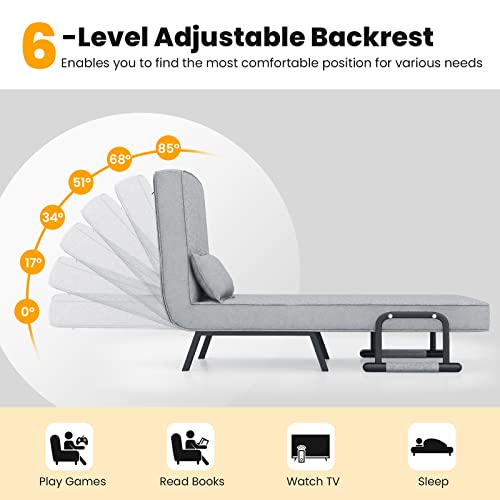 Giantex 4-in-1 Convertible Sofa Bed - Gray
