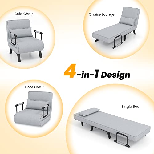 Giantex 4-in-1 Convertible Sofa Bed - Gray