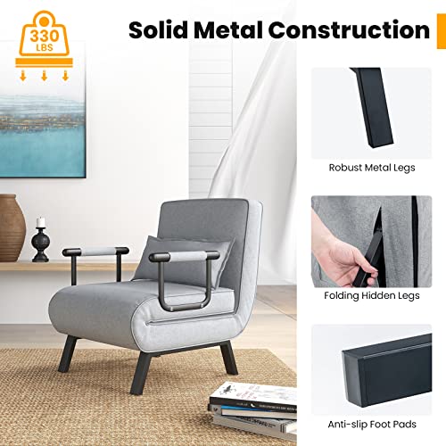 Giantex 4-in-1 Convertible Sofa Bed - Gray