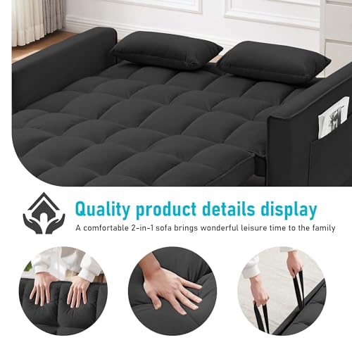 SumKea Medium Black Sofabed for Cozy Comfort