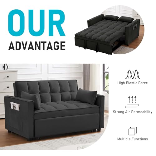 SumKea Medium Black Sofabed for Cozy Comfort