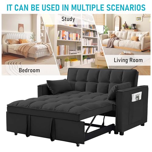 SumKea Medium Black Sofabed for Cozy Comfort