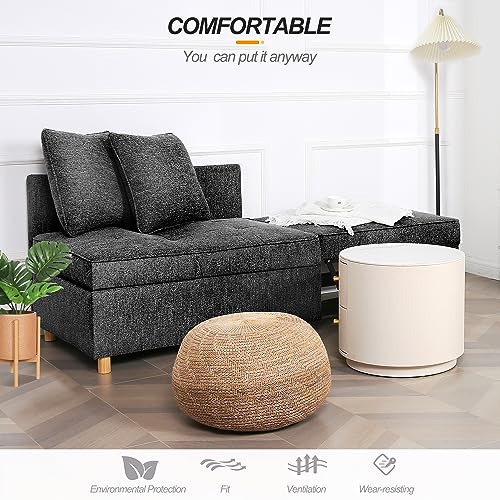 Versatile 4-in-1 Linen Sofa Bed in Black