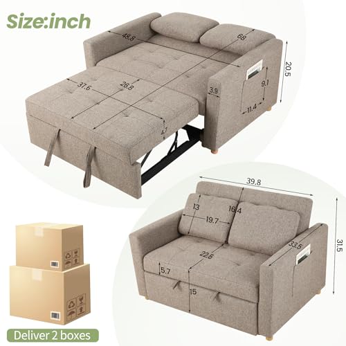Comfortable 3-in-1 Convertible Sofa Bed for Small Spaces