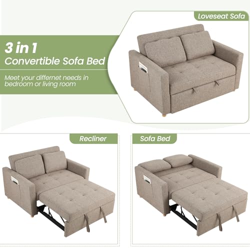 Comfortable 3-in-1 Convertible Sofa Bed for Small Spaces