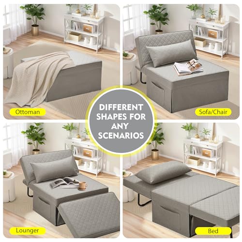 4-in-1 Convertible Sofa Bed and Ottoman