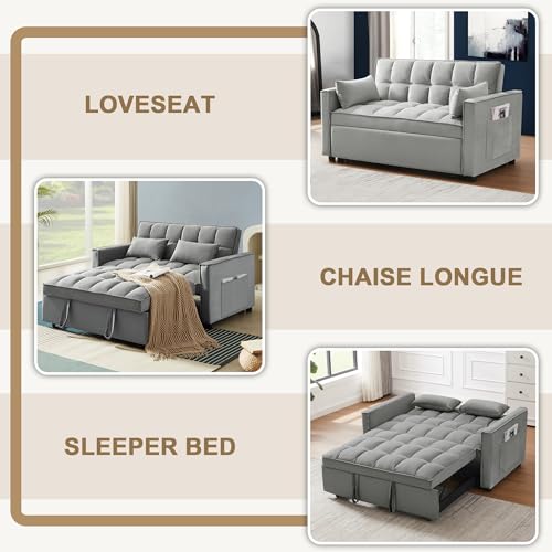 SumKea 3-in-1 Convertible Sleeper Loveseat Sofa