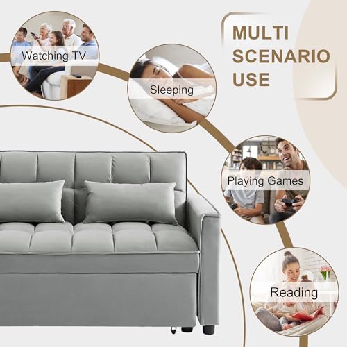 SumKea 3-in-1 Convertible Sleeper Loveseat Sofa