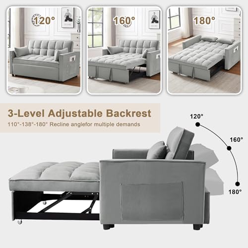 SumKea 3-in-1 Convertible Sleeper Loveseat Sofa