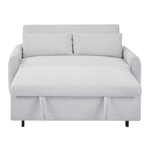 Light Blue 3-in-1 Convertible Loveseat Sofa Bed