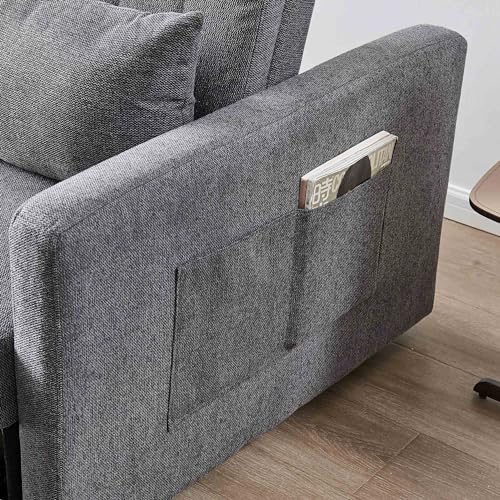 3-in-1 Convertible Sleeper Sofa Bed in Dark Grey