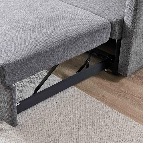 3-in-1 Convertible Sleeper Sofa Bed in Dark Grey