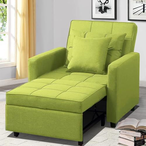 Convertible 3-in-1 Sleeper Chair Bed - Green