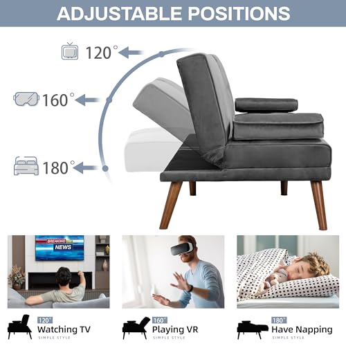 Convertible Sofa Bed with Cup Holder for Small Spaces
