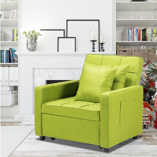 Convertible 3-in-1 Sleeper Chair Bed - Green