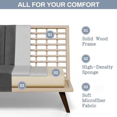 Convertible Sofa Bed with Cup Holder for Small Spaces