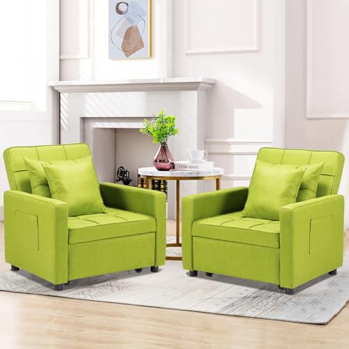 Convertible 3-in-1 Sleeper Chair Bed - Green