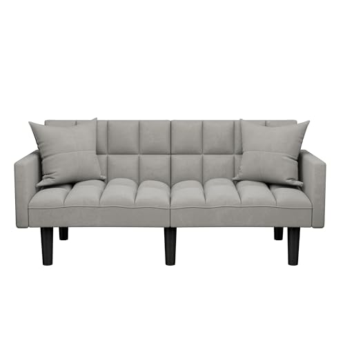 Modern Grey 3-in-1 Convertible Futon Sofa Bed