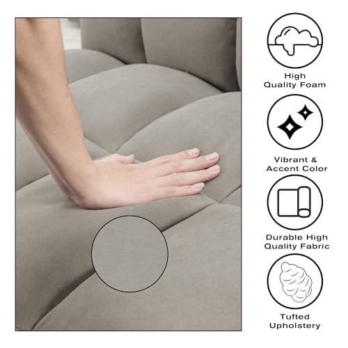 Modern Grey 3-in-1 Convertible Futon Sofa Bed