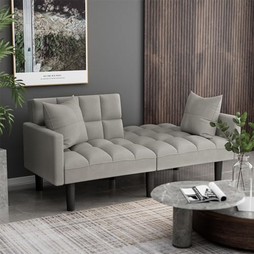 Modern Grey 3-in-1 Convertible Futon Sofa Bed